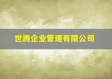 世腾企业管理有限公司