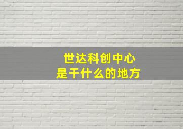 世达科创中心是干什么的地方