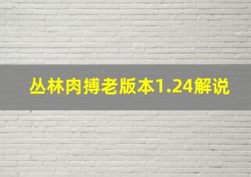 丛林肉搏老版本1.24解说