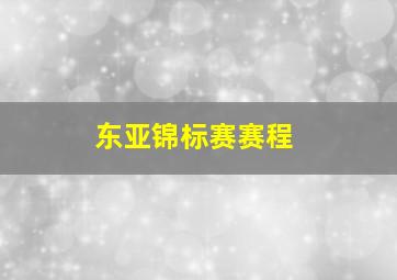 东亚锦标赛赛程