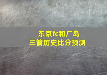 东京fc和广岛三箭历史比分预测