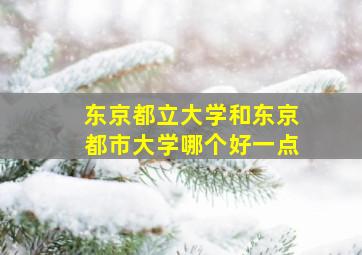 东京都立大学和东京都市大学哪个好一点