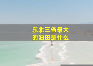 东北三省最大的油田是什么