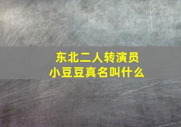 东北二人转演员小豆豆真名叫什么