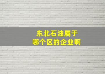 东北石油属于哪个区的企业啊