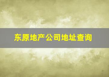 东原地产公司地址查询