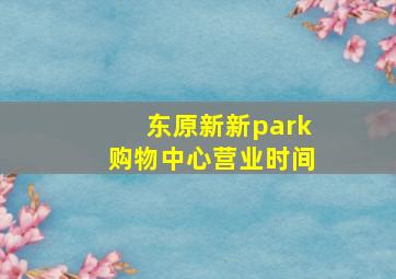 东原新新park购物中心营业时间