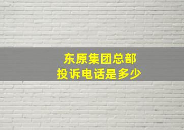 东原集团总部投诉电话是多少