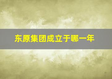 东原集团成立于哪一年