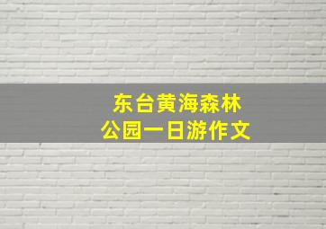 东台黄海森林公园一日游作文