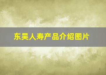 东吴人寿产品介绍图片