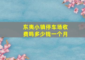 东夷小镇停车场收费吗多少钱一个月