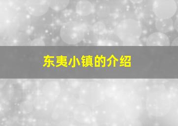 东夷小镇的介绍