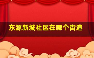 东源新城社区在哪个街道