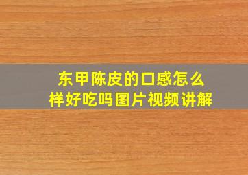 东甲陈皮的口感怎么样好吃吗图片视频讲解