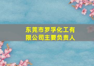 东莞市罗孚化工有限公司主要负责人