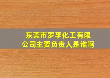 东莞市罗孚化工有限公司主要负责人是谁啊