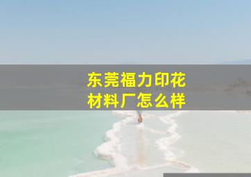 东莞福力印花材料厂怎么样