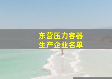 东营压力容器生产企业名单