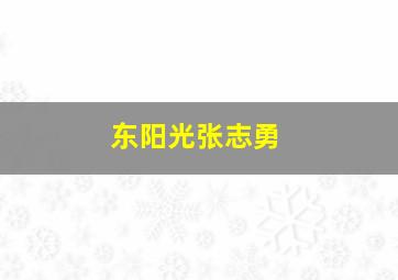 东阳光张志勇