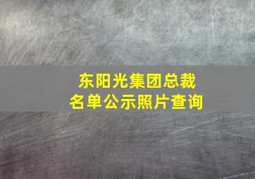 东阳光集团总裁名单公示照片查询