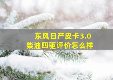 东风日产皮卡3.0柴油四驱评价怎么样