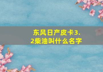 东风日产皮卡3.2柴油叫什么名字