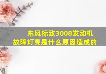 东风标致3008发动机故障灯亮是什么原因造成的