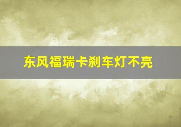 东风福瑞卡刹车灯不亮