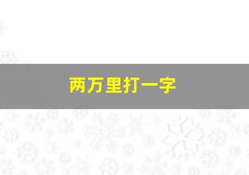 两万里打一字