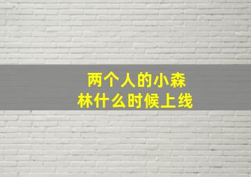 两个人的小森林什么时候上线