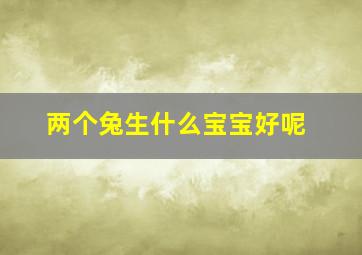 两个兔生什么宝宝好呢