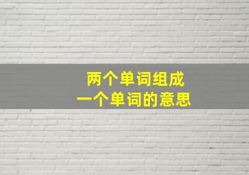 两个单词组成一个单词的意思