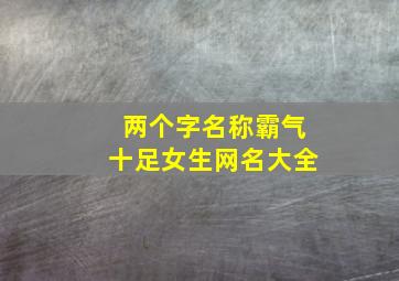 两个字名称霸气十足女生网名大全