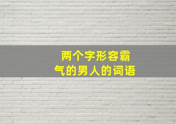 两个字形容霸气的男人的词语