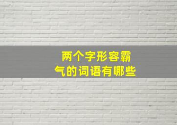 两个字形容霸气的词语有哪些