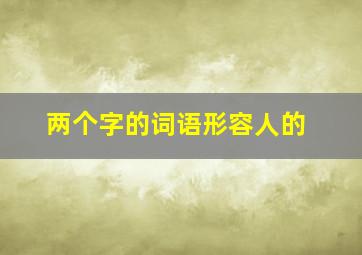 两个字的词语形容人的