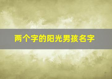 两个字的阳光男孩名字