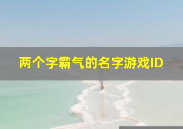 两个字霸气的名字游戏ID