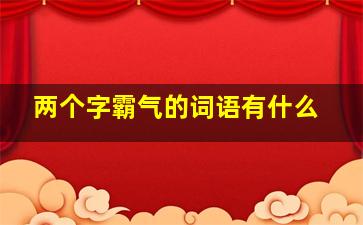 两个字霸气的词语有什么