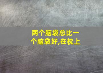 两个脑袋总比一个脑袋好,在枕上