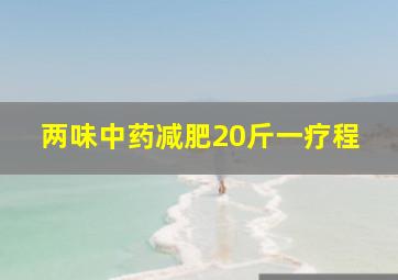 两味中药减肥20斤一疗程