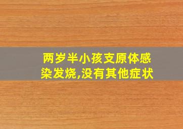 两岁半小孩支原体感染发烧,没有其他症状