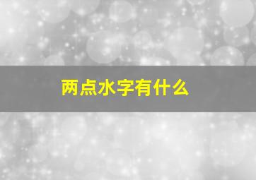 两点水字有什么