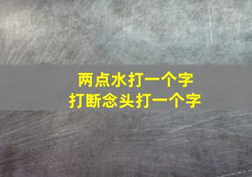 两点水打一个字打断念头打一个字