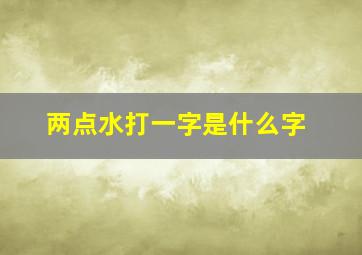 两点水打一字是什么字