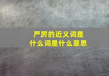 严厉的近义词是什么词是什么意思