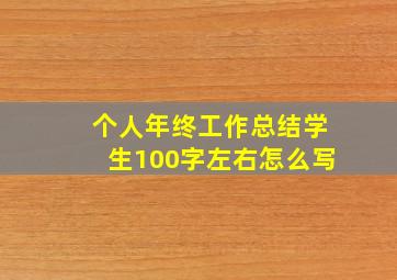 个人年终工作总结学生100字左右怎么写