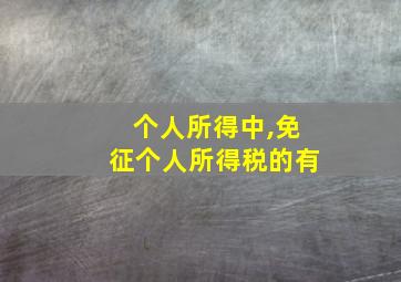 个人所得中,免征个人所得税的有