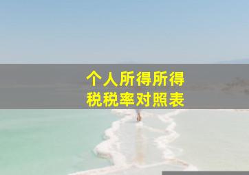 个人所得所得税税率对照表